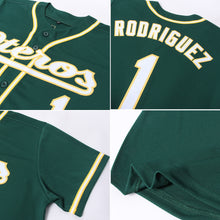 Load image into Gallery viewer, Custom Green White-Gold Authentic Baseball Jersey
