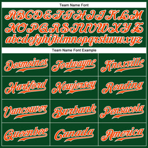 Custom Green Orange-White Authentic Baseball Jersey