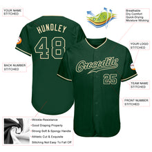 Load image into Gallery viewer, Custom Green Green-Cream Authentic Baseball Jersey
