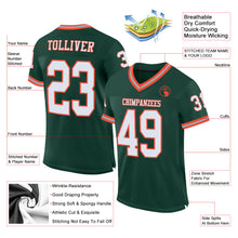 Load image into Gallery viewer, Custom Green White-Orange Mesh Authentic Throwback Football Jersey
