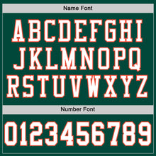 Load image into Gallery viewer, Custom Green White-Orange Mesh Authentic Throwback Football Jersey
