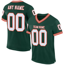 Load image into Gallery viewer, Custom Green White-Orange Mesh Authentic Throwback Football Jersey
