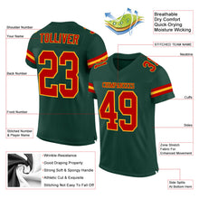 Load image into Gallery viewer, Custom Green Red-Gold Mesh Authentic Football Jersey
