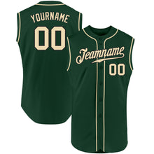 Load image into Gallery viewer, Custom Green Cream-Black Authentic Sleeveless Baseball Jersey
