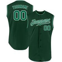 Load image into Gallery viewer, Custom Green Kelly Green-White Authentic Sleeveless Baseball Jersey
