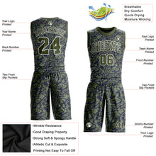 Load image into Gallery viewer, Custom Green Olive-Navy Round Neck Sublimation Basketball Suit Jersey
