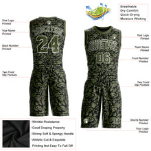 Load image into Gallery viewer, Custom Green Olive-Black Round Neck Sublimation Basketball Suit Jersey
