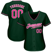 Load image into Gallery viewer, Custom Green Pink-White Authentic Baseball Jersey
