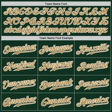 Load image into Gallery viewer, Custom Green White Pinstripe Old Gold-White Authentic Baseball Jersey
