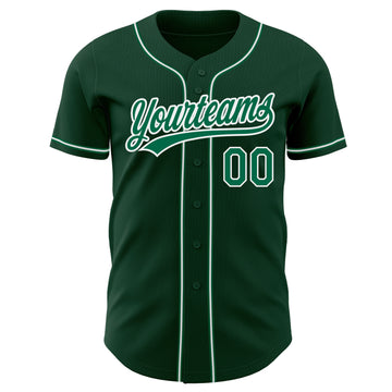 Custom Green Kelly Green-White Authentic Baseball Jersey