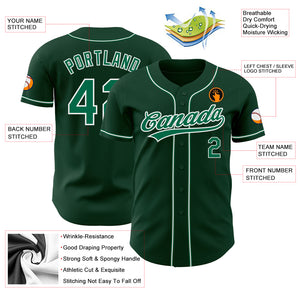 Custom Green Kelly Green-White Authentic Baseball Jersey