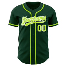 Load image into Gallery viewer, Custom Green Neon Green-White Authentic Baseball Jersey
