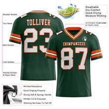 Load image into Gallery viewer, Custom Green White-Orange Mesh Authentic Football Jersey
