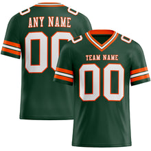 Load image into Gallery viewer, Custom Green White-Orange Mesh Authentic Football Jersey
