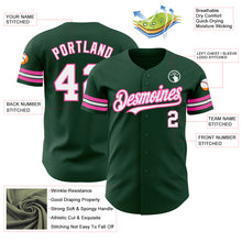 Load image into Gallery viewer, Custom Green White-Pink Authentic Baseball Jersey
