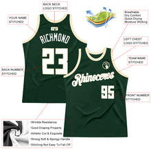Load image into Gallery viewer, Custom Hunter Green White-Cream Authentic Throwback Basketball Jersey
