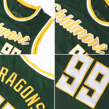 Load image into Gallery viewer, Custom Hunter Green White-Cream Authentic Throwback Basketball Jersey
