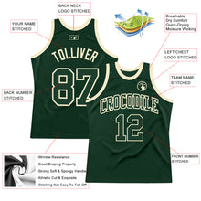 Load image into Gallery viewer, Custom Hunter Green Green-Cream Authentic Throwback Basketball Jersey
