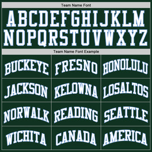 Custom Hunter Green White-Light Blue Authentic Throwback Basketball Jersey