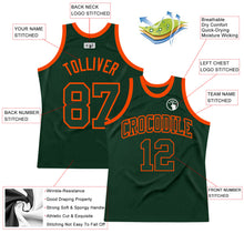 Load image into Gallery viewer, Custom Hunter Green Green-Orange Authentic Throwback Basketball Jersey
