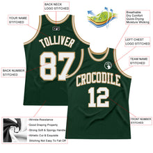 Load image into Gallery viewer, Custom Hunter Green White-Old Gold Authentic Throwback Basketball Jersey
