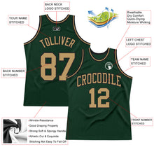 Load image into Gallery viewer, Custom Hunter Green Old Gold-Black Authentic Throwback Basketball Jersey
