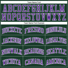 Load image into Gallery viewer, Custom Hunter Green Purple-White Authentic Throwback Basketball Jersey
