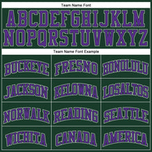 Load image into Gallery viewer, Custom Hunter Green White Gray-Purple Authentic Throwback Basketball Jersey
