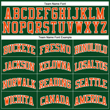 Load image into Gallery viewer, Custom Hunter Green White Pinstripe Orange Authentic Basketball Jersey
