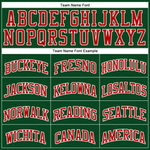 Load image into Gallery viewer, Custom Hunter Green White Pinstripe Red Authentic Basketball Jersey
