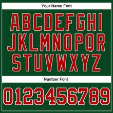 Load image into Gallery viewer, Custom Hunter Green White Pinstripe Red Authentic Basketball Jersey
