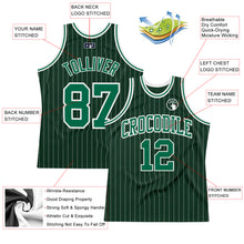 Load image into Gallery viewer, Custom Hunter Green White Pinstripe Kelly Green Authentic Basketball Jersey
