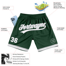 Load image into Gallery viewer, Custom Hunter Green White-Gray Authentic Throwback Basketball Shorts
