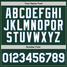 Load image into Gallery viewer, Custom Hunter Green White-Light Blue Authentic Throwback Basketball Jersey
