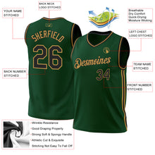 Load image into Gallery viewer, Custom Hunter Green Black-Old Gold Authentic Throwback Basketball Jersey
