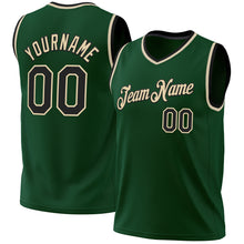 Load image into Gallery viewer, Custom Hunter Green Black-Cream Authentic Throwback Basketball Jersey
