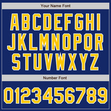 Load image into Gallery viewer, Custom Royal Gold-White Bomber Full-Snap Varsity Letterman Jacket
