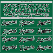 Load image into Gallery viewer, Custom Kelly Green Black-White Bomber Full-Snap Varsity Letterman Jacket
