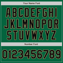 Load image into Gallery viewer, Custom Kelly Green Black-Old Gold Bomber Full-Snap Varsity Letterman Jacket
