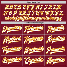 Load image into Gallery viewer, Custom Crimson White-Gold Bomber Full-Snap Varsity Letterman Jacket
