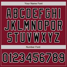 Load image into Gallery viewer, Custom Crimson Black-White Bomber Full-Snap Varsity Letterman Jacket
