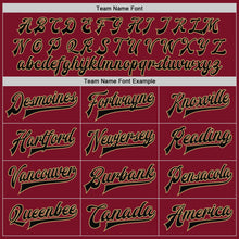 Load image into Gallery viewer, Custom Crimson Black-Old Gold Bomber Full-Snap Varsity Letterman Jacket
