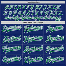 Load image into Gallery viewer, Custom Royal Kelly Green-White Bomber Full-Snap Varsity Letterman Two Tone Jacket
