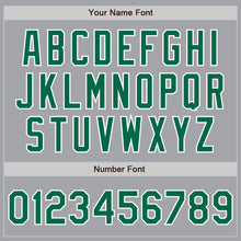 Load image into Gallery viewer, Custom Gray Kelly Green-White Bomber Full-Snap Varsity Letterman Two Tone Jacket

