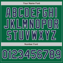 Load image into Gallery viewer, Custom Kelly Green Navy-White Bomber Full-Snap Varsity Letterman Two Tone Jacket
