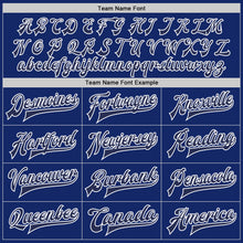 Load image into Gallery viewer, Custom Royal Gray-Navy Bomber Full-Snap Varsity Letterman Jacket
