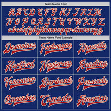 Load image into Gallery viewer, Custom Royal Red-Cream Bomber Full-Snap Varsity Letterman Jacket
