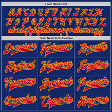 Load image into Gallery viewer, Custom Royal Red-Gold Bomber Full-Snap Varsity Letterman Jacket

