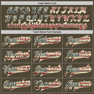Custom Olive Vintage USA Flag Cream-Maroon Bomber Full-Snap Varsity Letterman Salute To Service Jacket