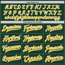 Load image into Gallery viewer, Custom Green Gold-White Bomber Full-Snap Varsity Letterman Jacket
